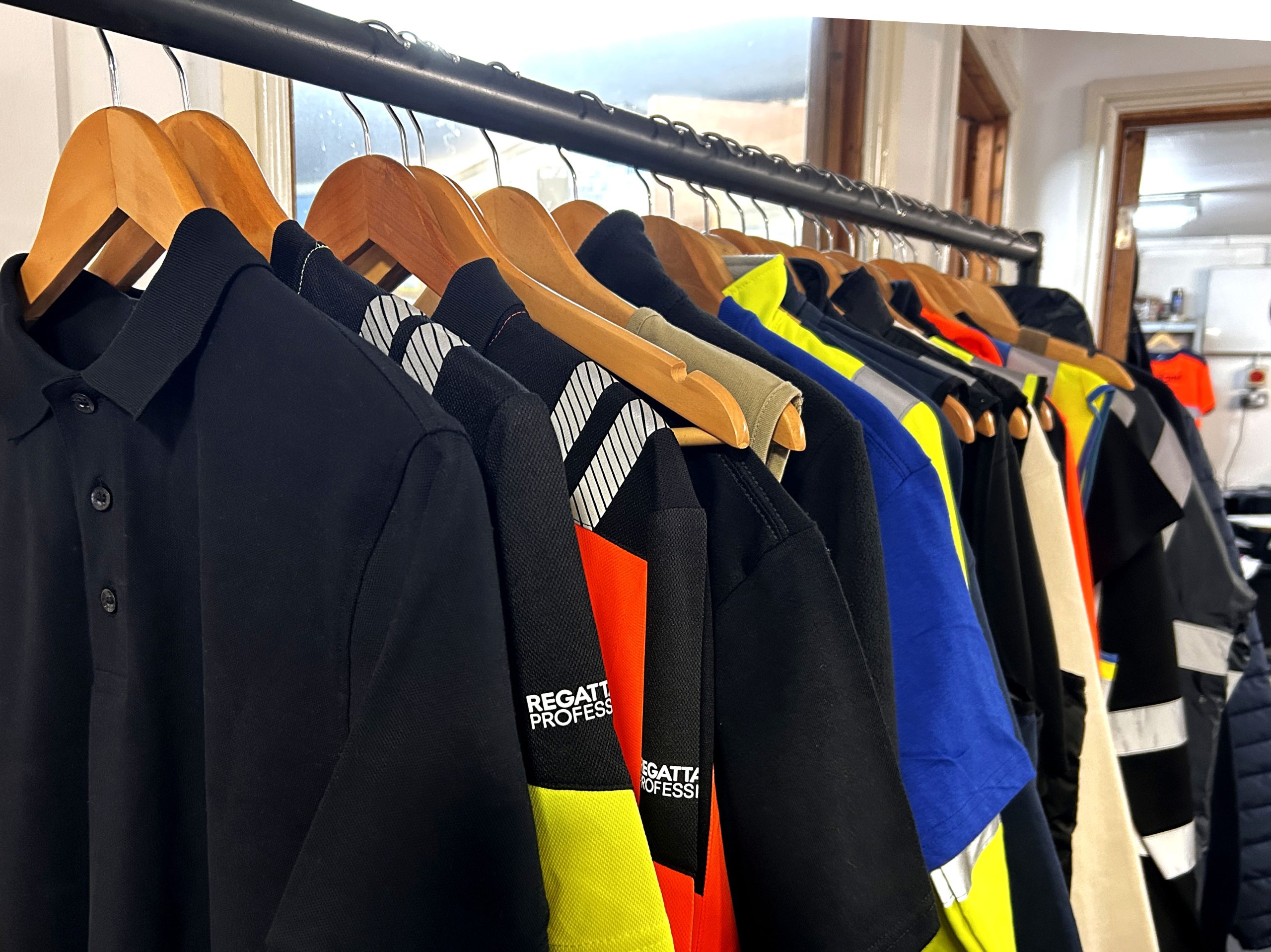 Clothes on rail
