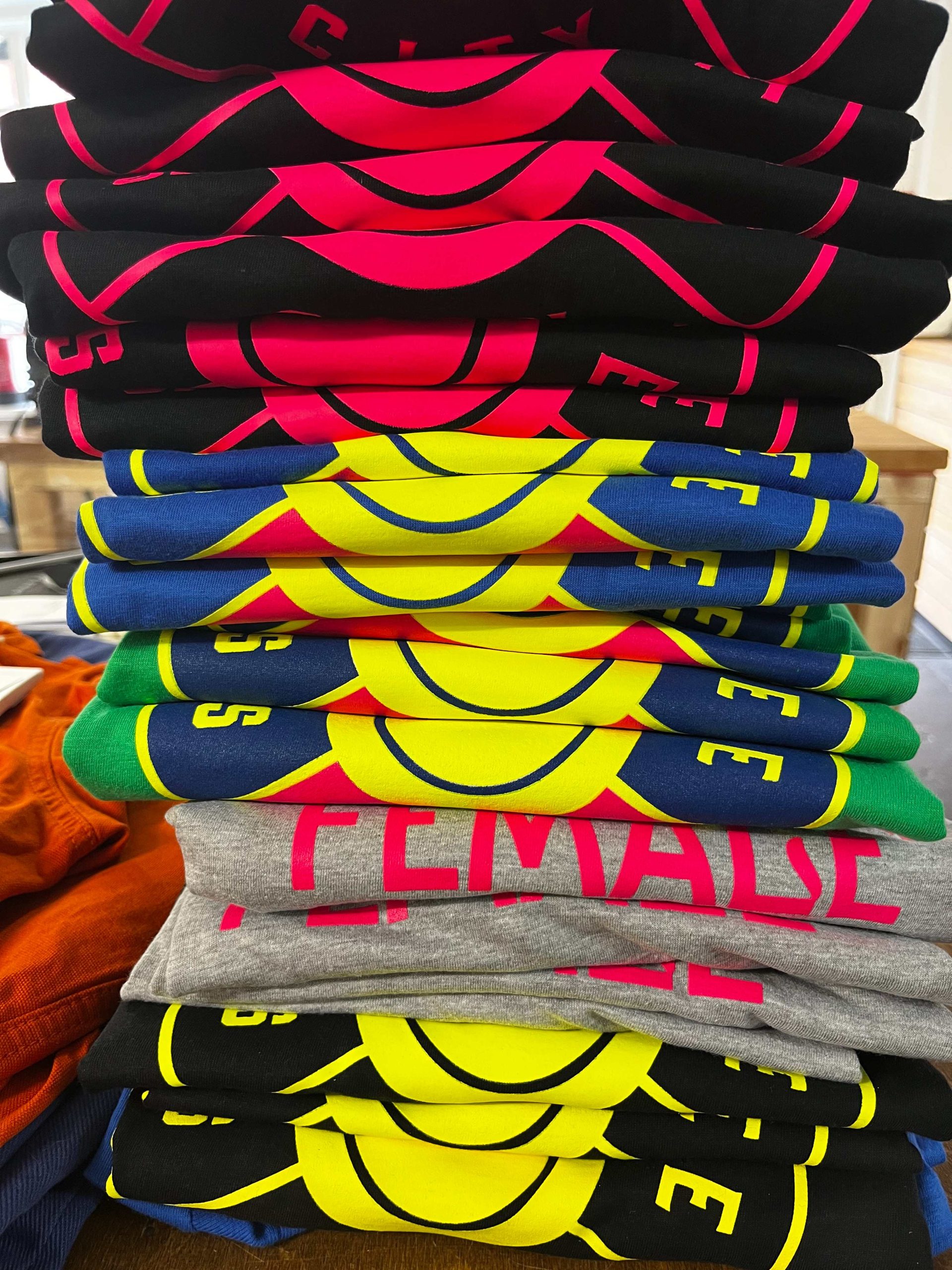 T-shirts folded